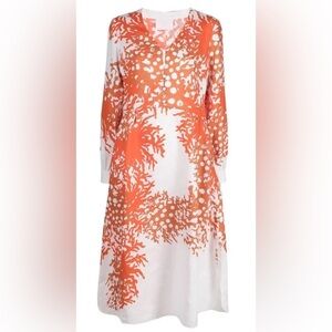 Orange and White Patterned Dress